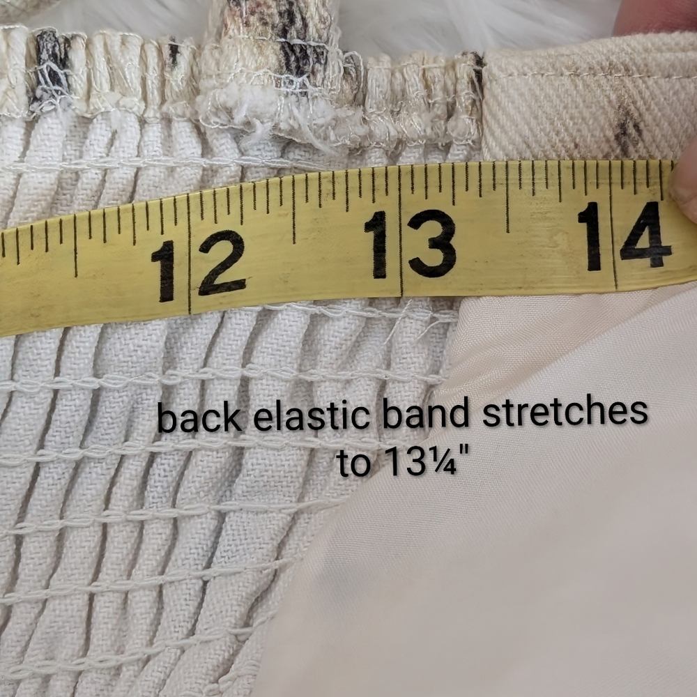 Davi & Dani Spotted Peplum Denim Top in Cream & Brown Super Soft Material New - Picture 16 of 16